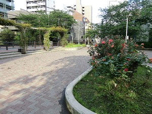 周辺環境:楓川新富橋公園 ファミール東銀座グランスイートタワー