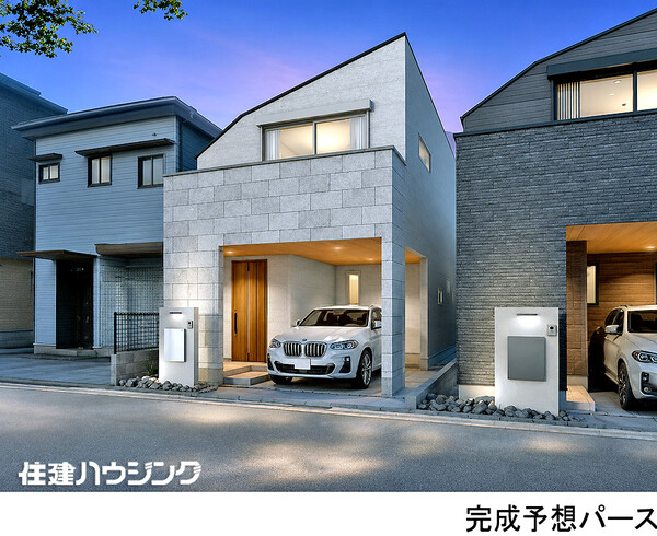 完成予想パース 新築一戸建て 目黒区五本木１丁目 18800万円 祐天寺駅｜住建ハウジング