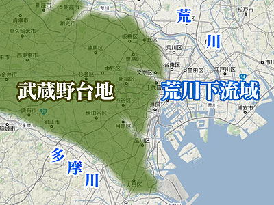 東京都区部　標高地形図
