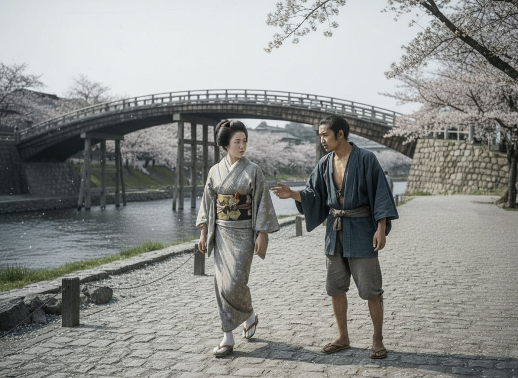 女性に声をかける強面の青年