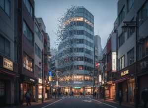 一瞬で消えるビル