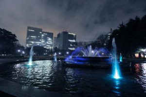 日比谷公園の噴水（夜）