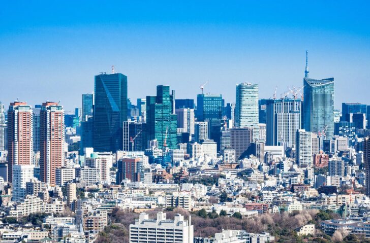 港区の街並みを空撮した写真